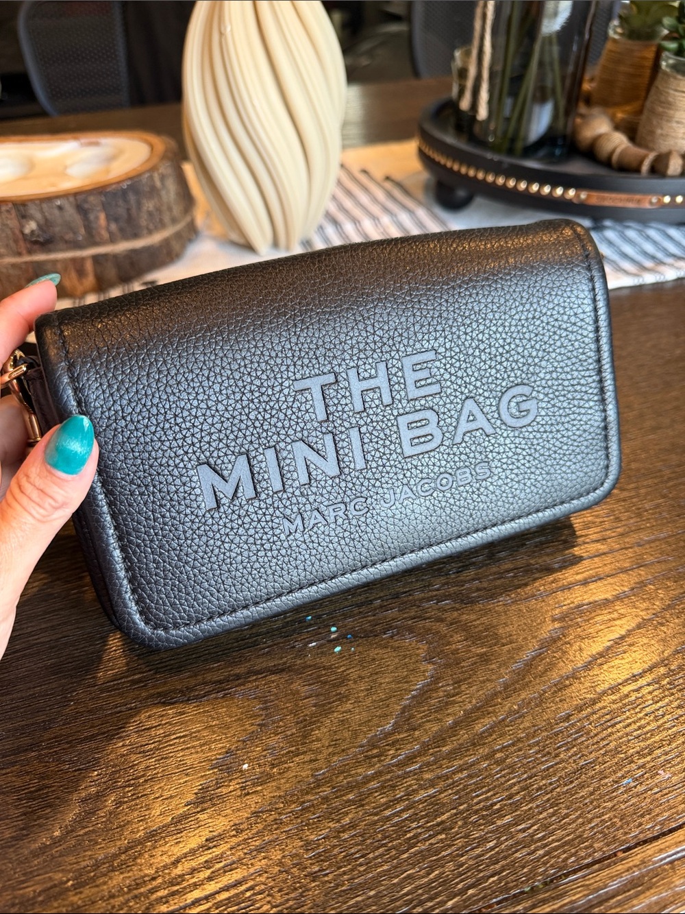 Marc Jacobs Black Pebbled Leather 'The Mini Bag' Crossbody Wallet